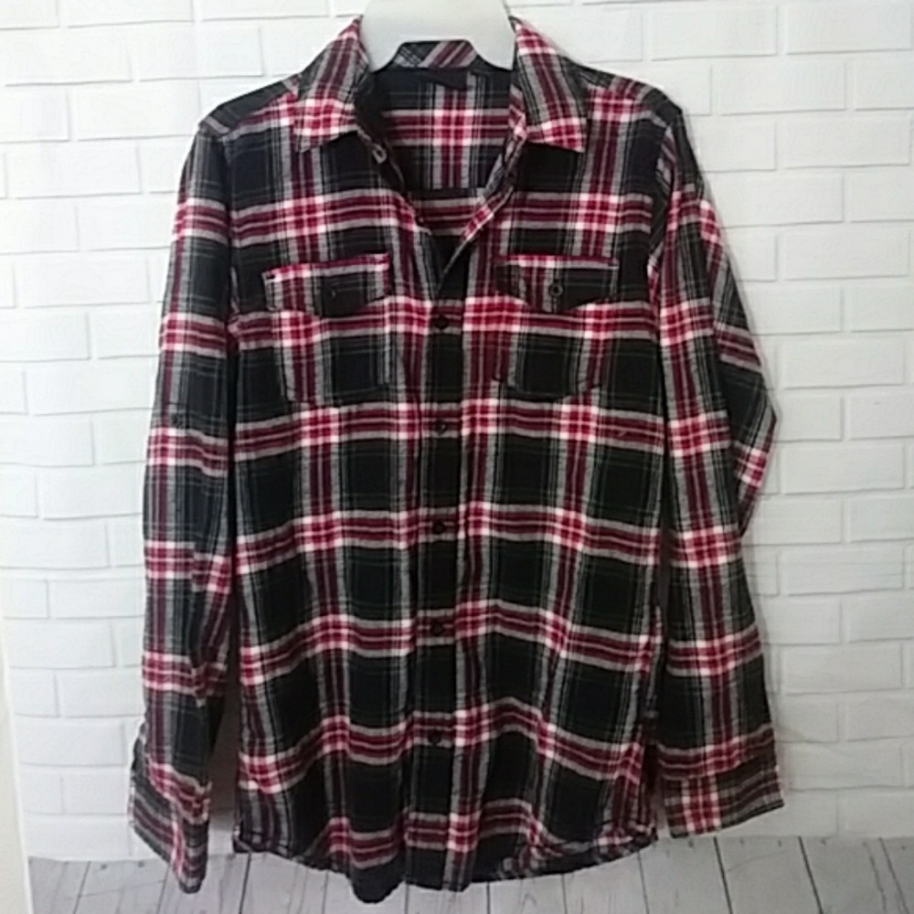 Burnside plaid long sleeve top small